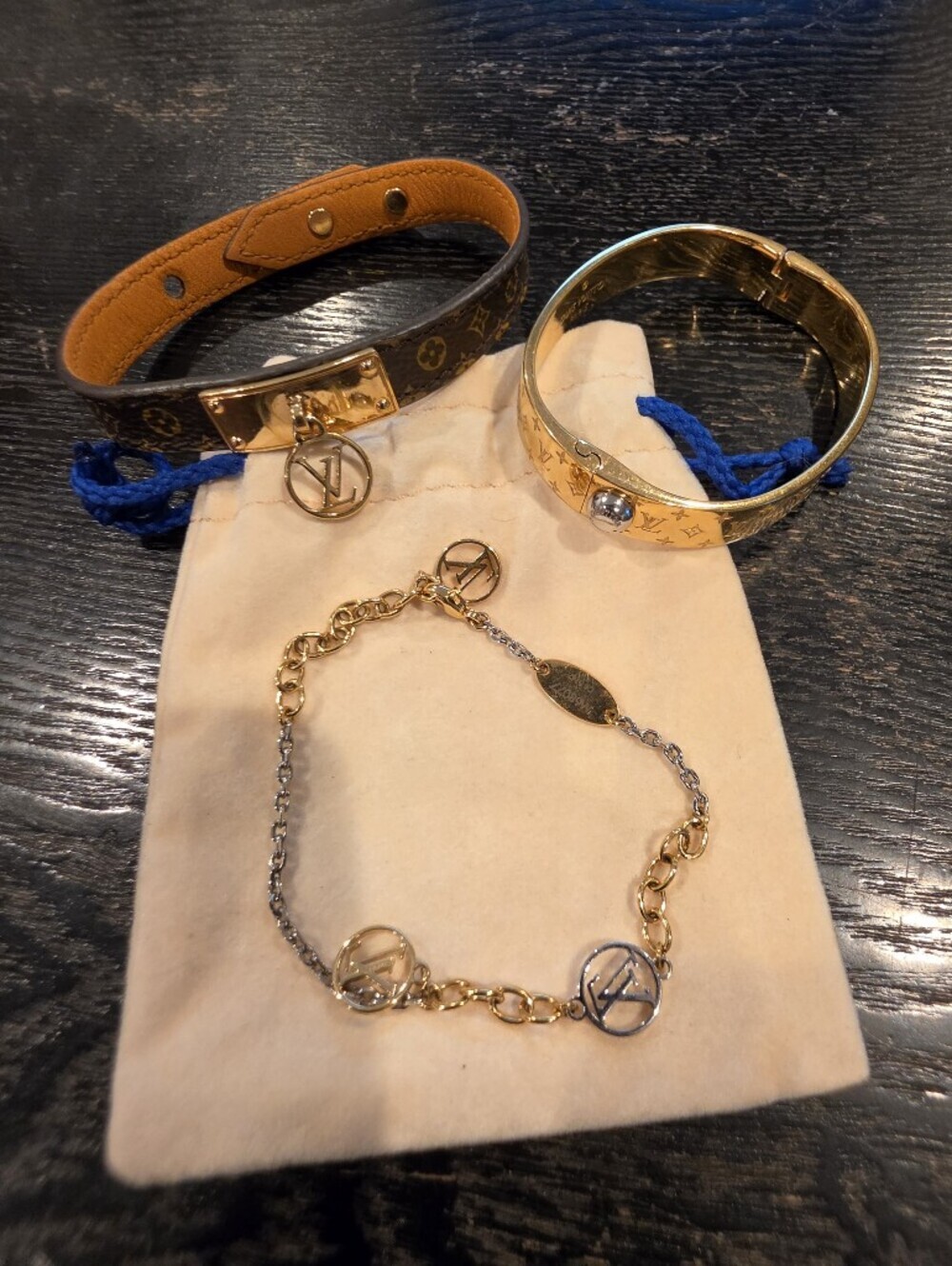 Louis Vuitton Set Of 3 Bracelets - Authentic